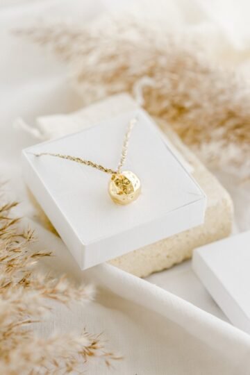 Bola de grossesse martelé PLEINE LUNE - cordon de soie