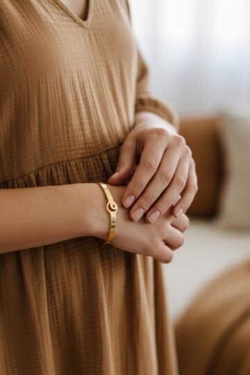 Bracelet jonc ajouré lune étoile or CELESTE