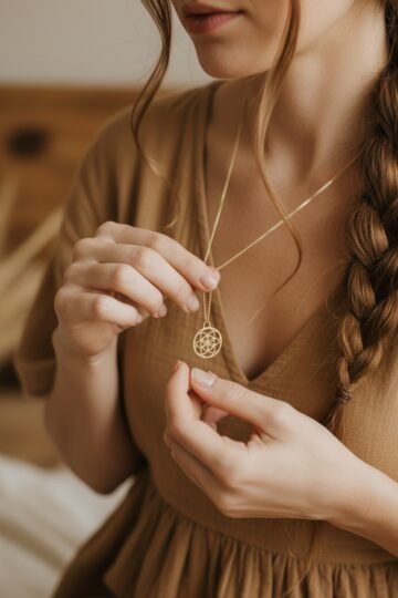 Collier amulette pendentif ciselé GRAINE DE VIE