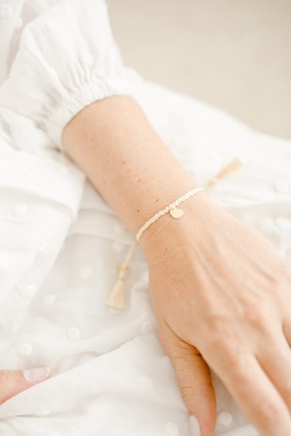 Alternative view of Bracelet personnalisé charms cœur cordon de soie tressé BAUME AU COEUR