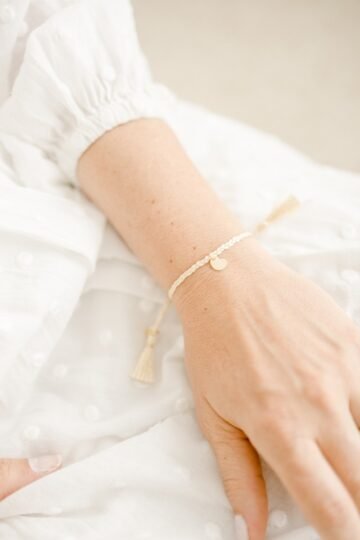 Bracelet personnalisé charms cœur cordon de soie tressé BAUME AU COEUR