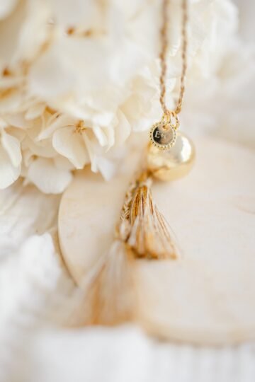 Bola de grossesse personnalisé initiales SOUVENIR - cordon de soie