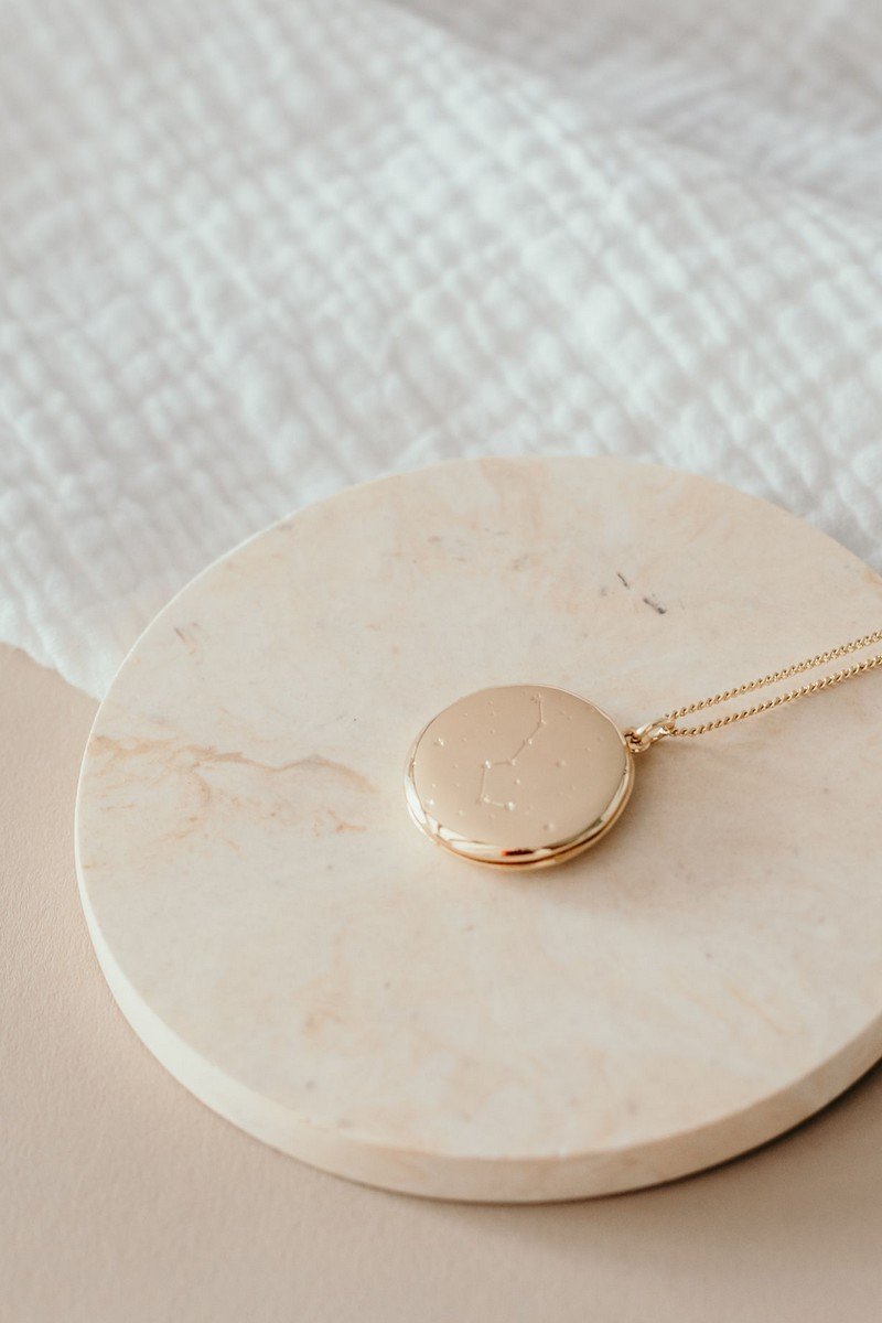 Collier médaillon rond photo personnalisé constellation GRANDE OURSE