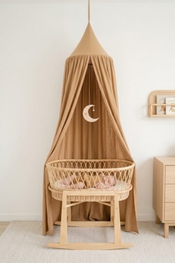 Suspension bebe bois croissant de lune compatible bola de grossesse FIRMAMENT