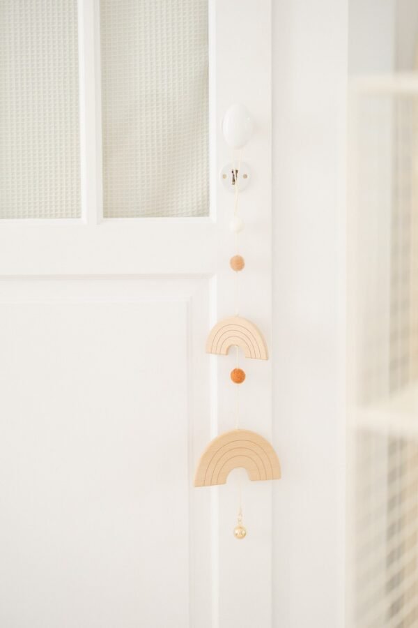 Suspension bebe arc en ciel bois compatible bola de grossesse RAINBOW