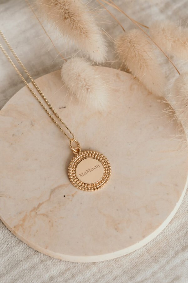 Collier personnalisé médaille sun or ÉPURE