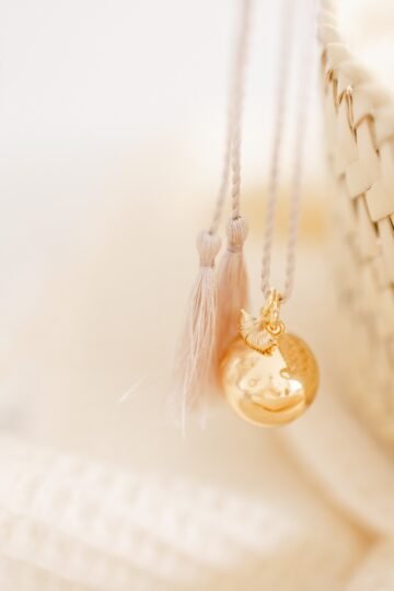 Bola de grossesse charm ginkgo TALISMAN - cordon de soie