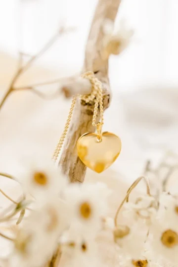 Alternative view of Pendentif personnalisé médaille or cœur TENDRESSE