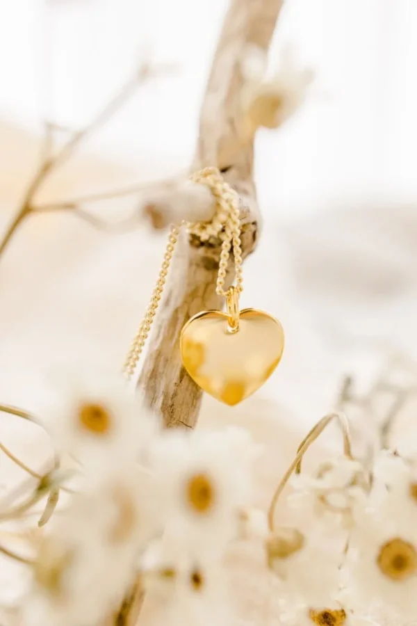 Alternative view of Pendentif personnalisé médaille or cœur TENDRESSE