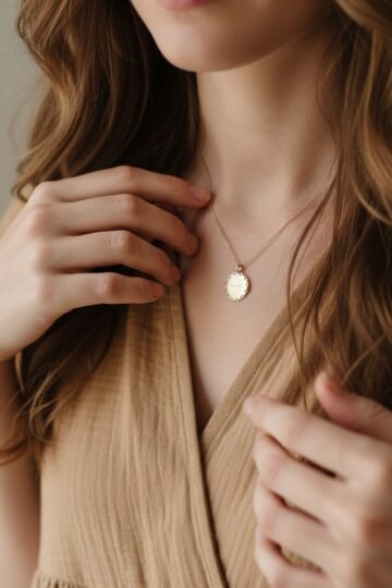 Collier personnalisé prénom médaille ronde florale ÉPURE