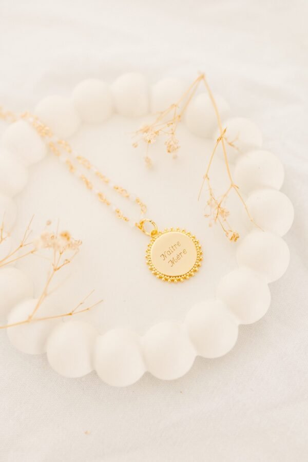 Collier personnalisé médaille or éclat ÉPURE