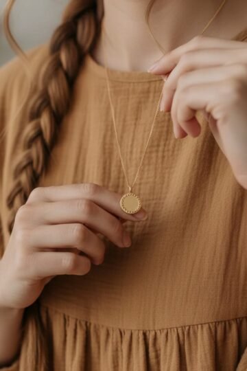 Pendentif personnalisé brossé couronne de laurier or SAGESSE