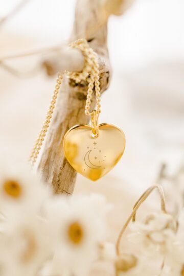 Collier médaille personnalisé coeur or TALISMANS