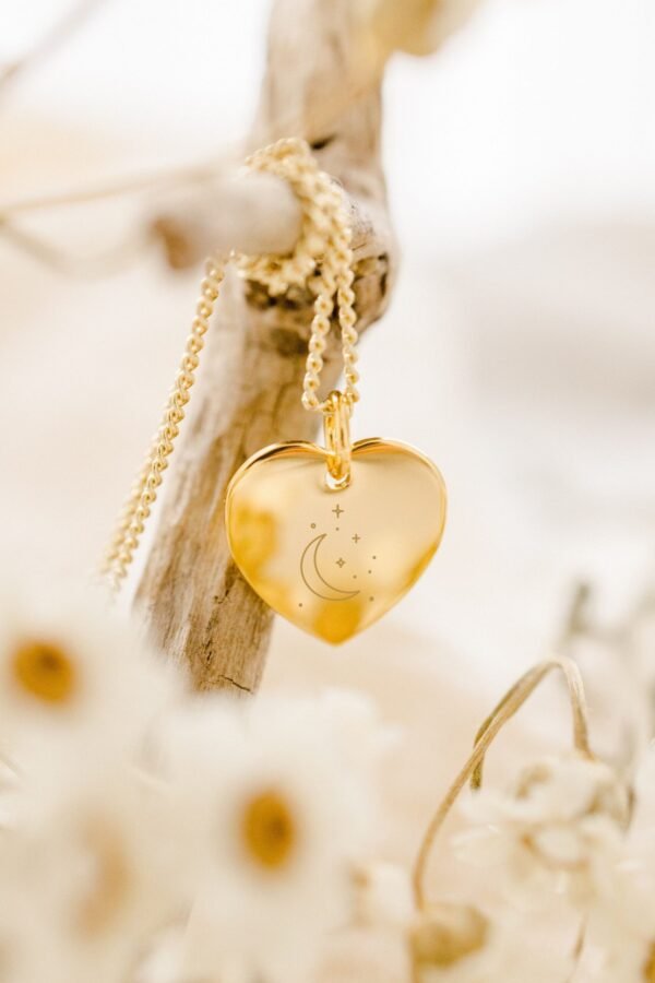 Collier médaille personnalisé coeur or TALISMANS