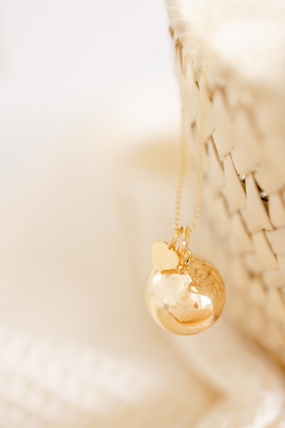 Bola de grossesse personnalisé initiales pendentif COEUR