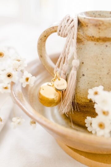 Bola de grossesse personnalisé mot doux SOUVENIR - cordon de soie