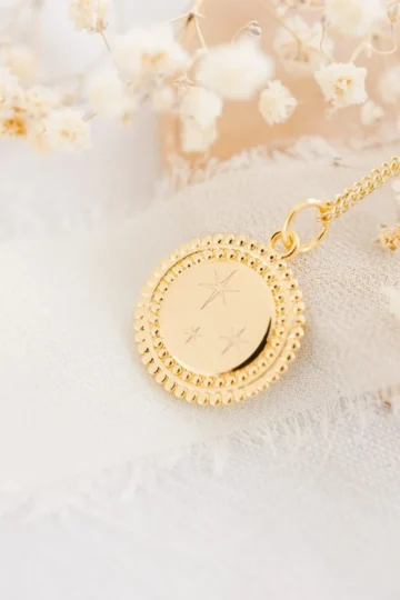 Alternative view of Collier personnalisé médaille sun or ETINCELLE