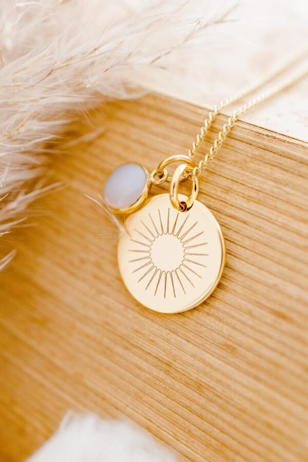 Collier pierre de naissance personnalisable MON RAYON DE SOLEIL