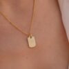 Collier personnalisé médaille rectangulaire or TALISMANS – Image 3