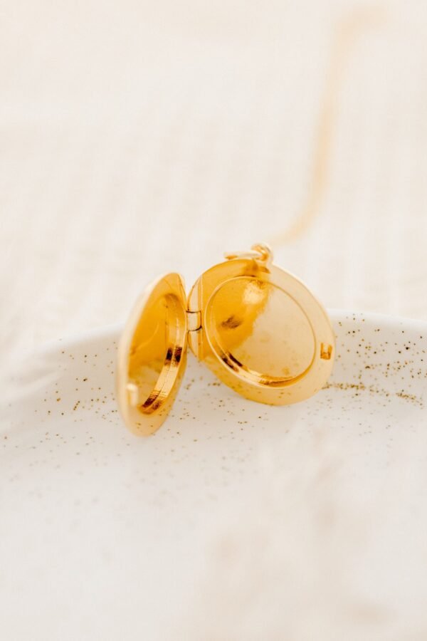 Alternative view of Collier médaillon photo rond personnalisable ÉPURE