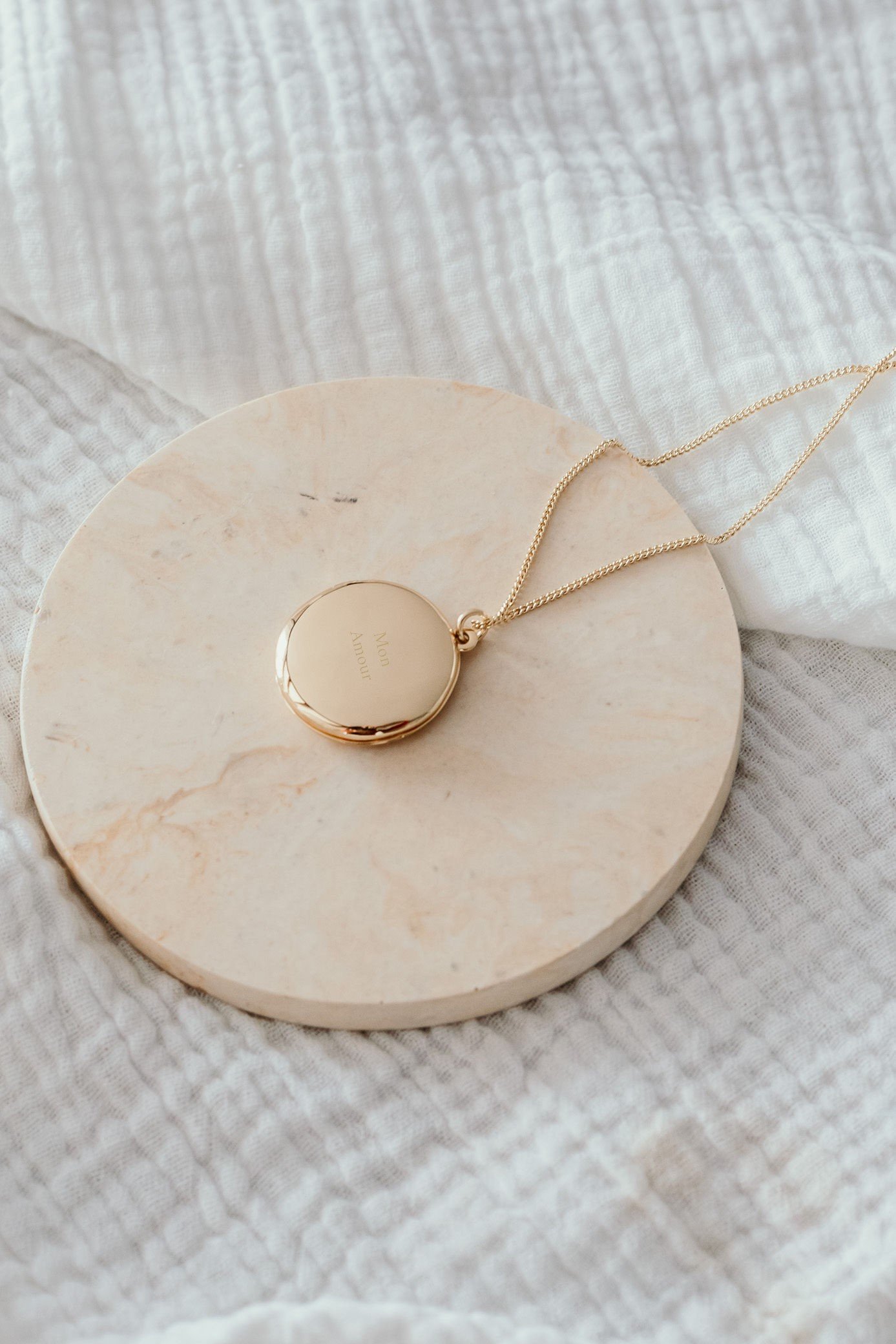 Collier médaillon photo rond personnalisable ÉPURE