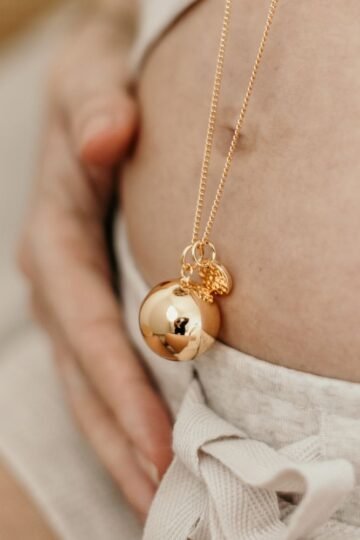 Bola de grossesse personnalisé pendentif martelé EMPREINTE