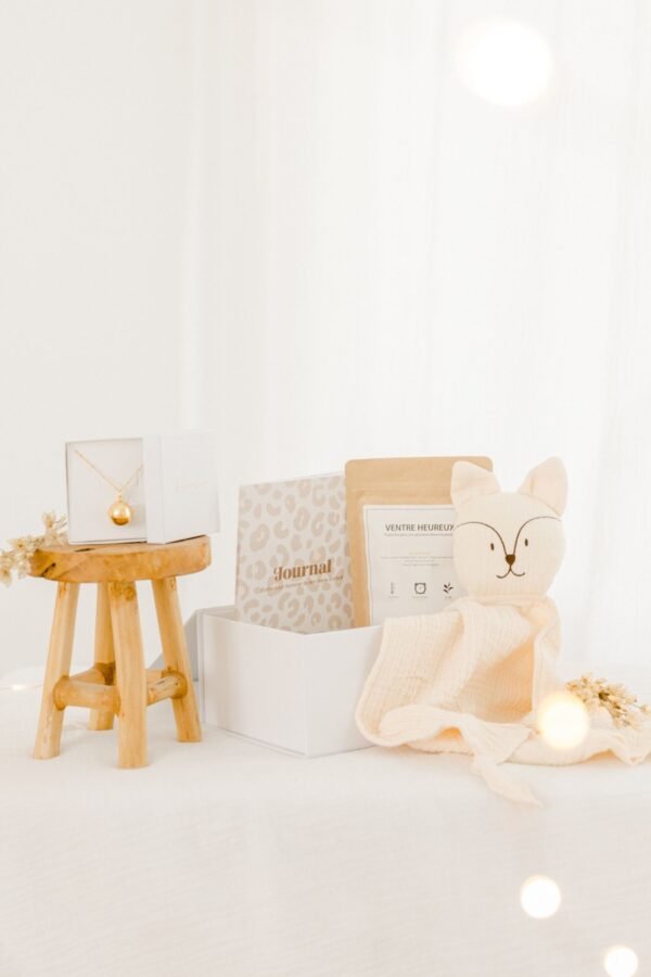 Coffret femme enceinte - doudou + journal + bola + tisane bio