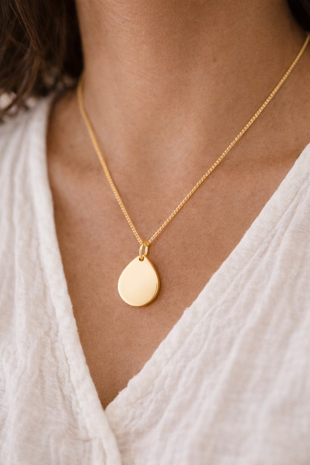 Pendentif médaille or goutte ÉPURE – Image 2