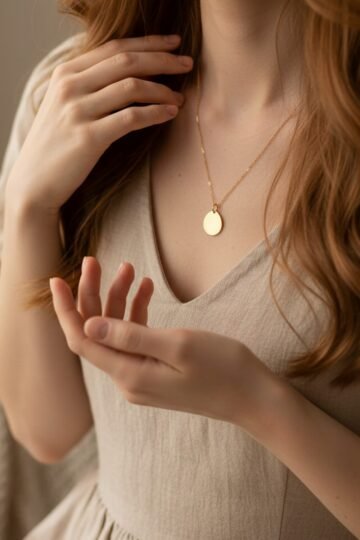 Pendentif médaille or goutte ÉPURE