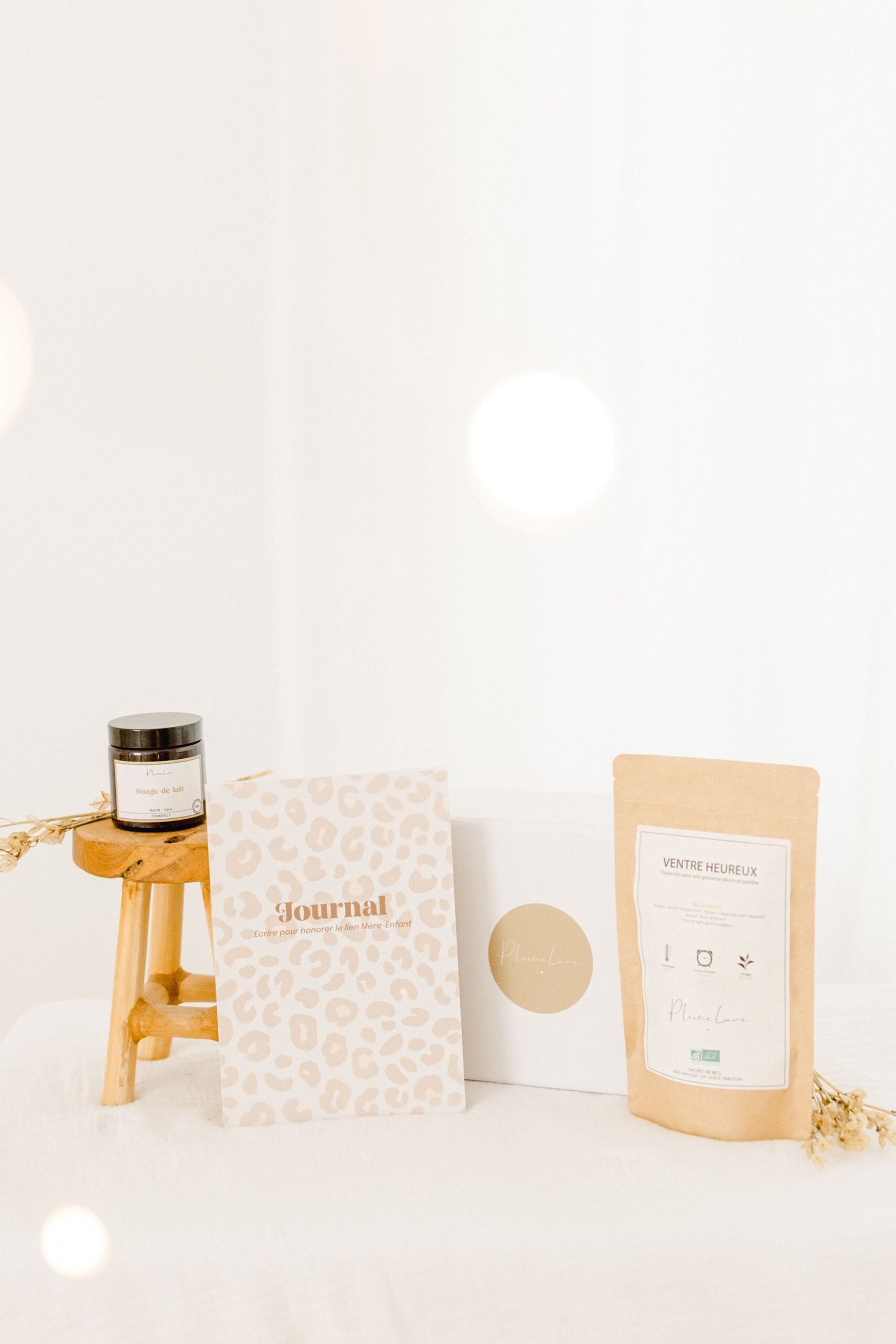 Coffret femme enceinte - crème de soin BIO et VEGAN + journal + tisane bio