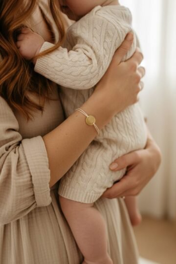 Bracelet personnalisé pastille or cordon ÉPURE