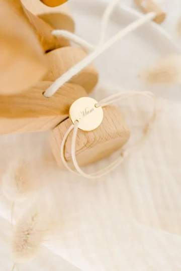 Alternative view of Bracelet personnalisé pastille or cordon ÉPURE