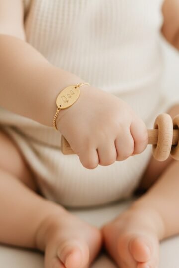 Gourmette personnalisée or ovale MON POUSSIN