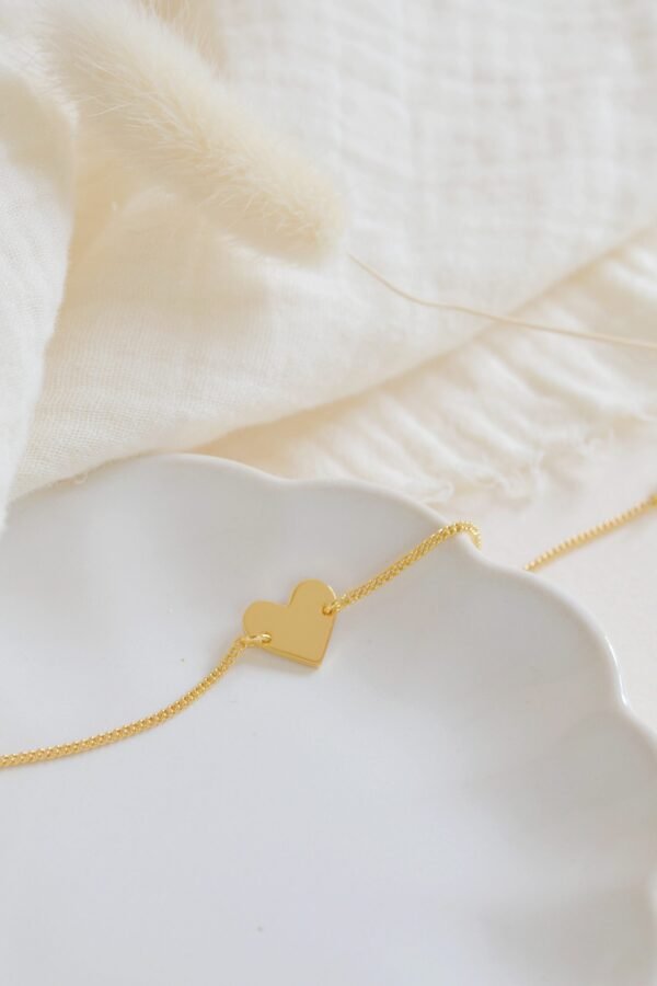 Alternative view of Bracelet personnalisé cœur chaine or GRAND AMOUR