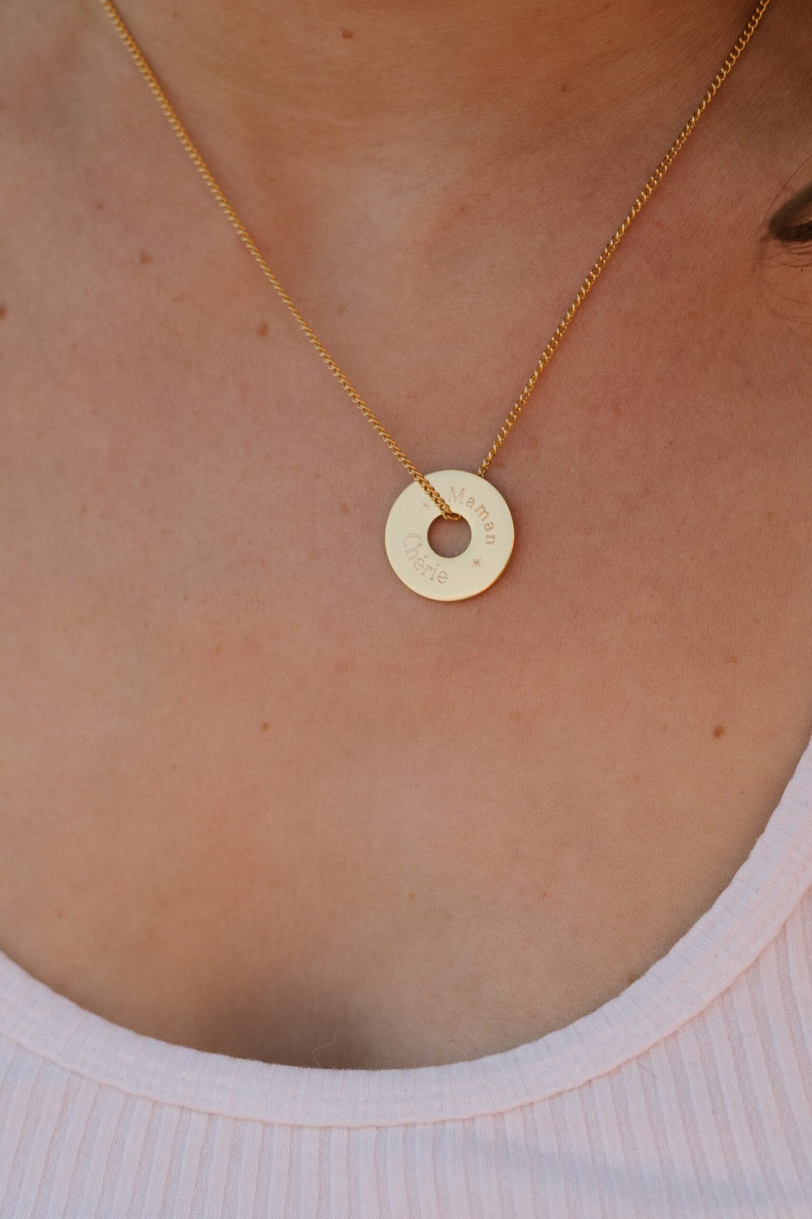 Collier personnalisé médaille or cible ÉPURE – Image 2