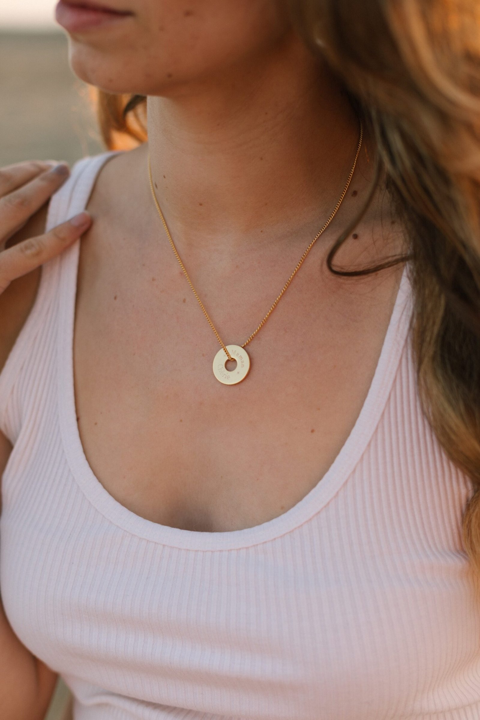 Collier personnalisé médaille or cible ÉPURE