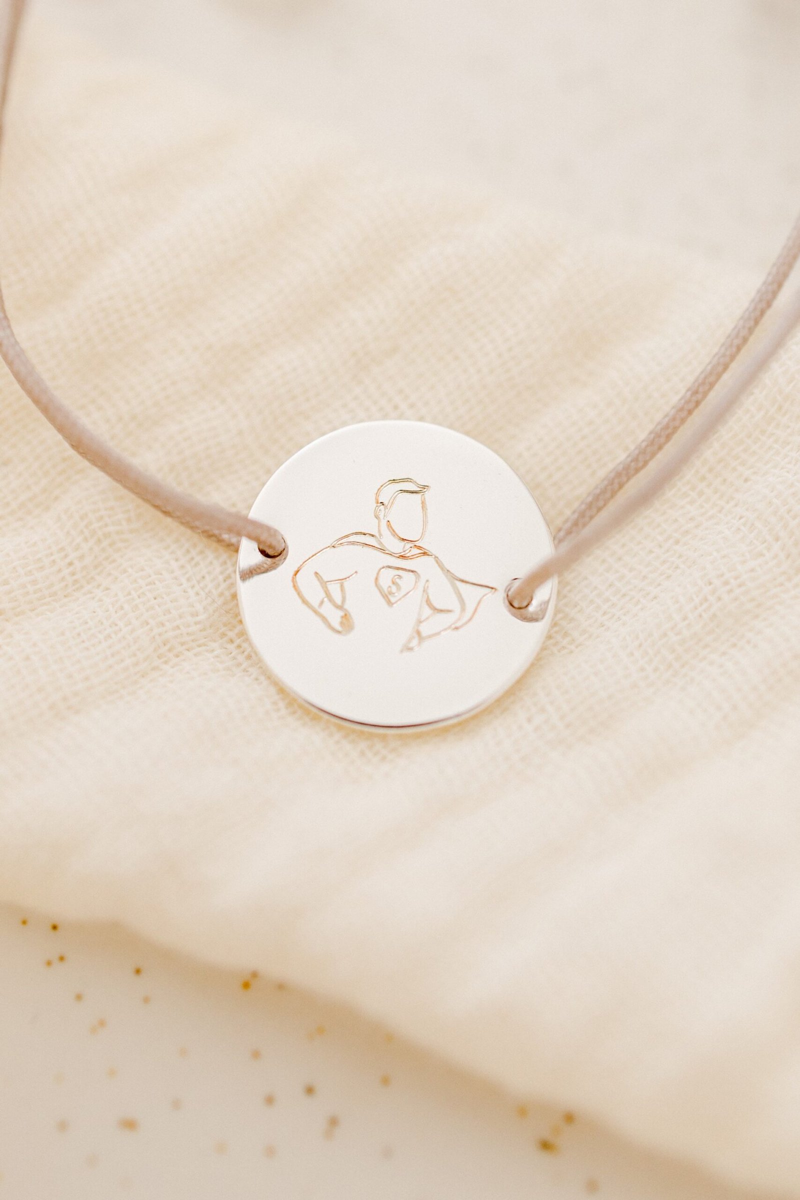 Bracelet papa personnalisé ajustable argent gravé SUPER PAPA