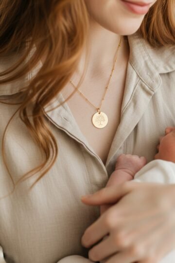 Pendentif personnalisé médaille ronde or ARBRE DE VIE