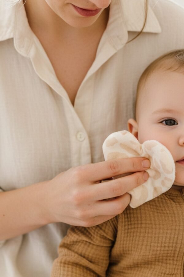 Lingette lavable pour bebe x7 cœur léopard 100% mousseline de coton MON COEUR FAIT GRAOU