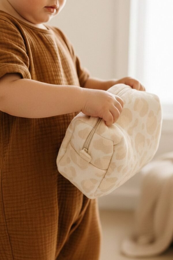 Alternative view of Trousse de toilette bebe léopard 100% mousseline de coton MON COEUR FAIT GRAOU