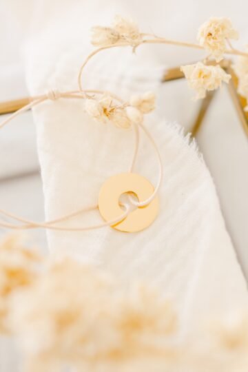 Bracelet personnalisé cible or cordon ÉPURE