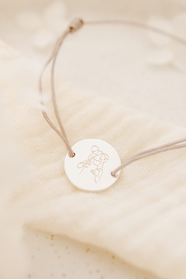 Bracelet papa personnalisé ajustable argent gravé PREMIER LIEN