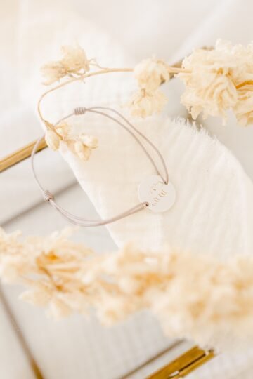 Alternative view of Bracelet personnalisé disque ajustable argent gravé PAPA OURS