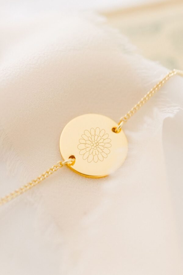 Bracelet fleur de naissance personnalisable ECLOSION