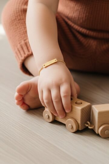 Gourmette personnalisée enfant plaque rectangulaire ÉPURE