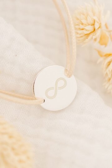 Bracelet papa personnalisé disque ajustable argent gravé PREMIER LIEN