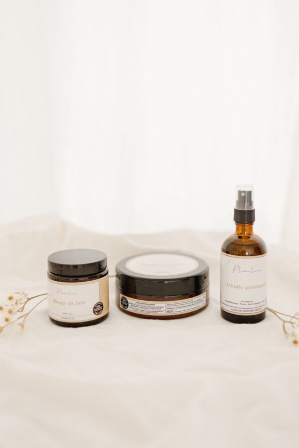 Coffret soin maternité BIO naturel et vegan - L'HUILE PRECIEUSE + crème NUAGE DE LAIT + BAUME CÂLIN
