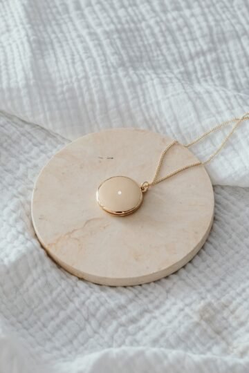 Collier médaillon photo rond zircon personnalisé ETINCELLE