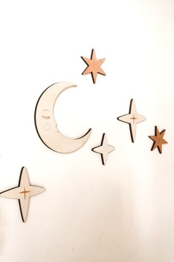 Alternative view of Décor mural chambre bébé lune et étoiles VOIE LACTEE