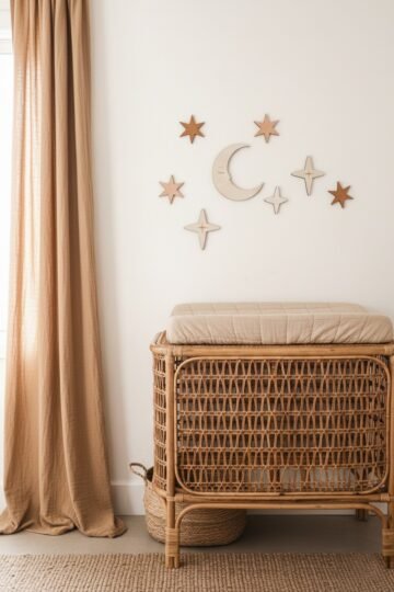 Décor mural chambre bébé lune et étoiles VOIE LACTEE